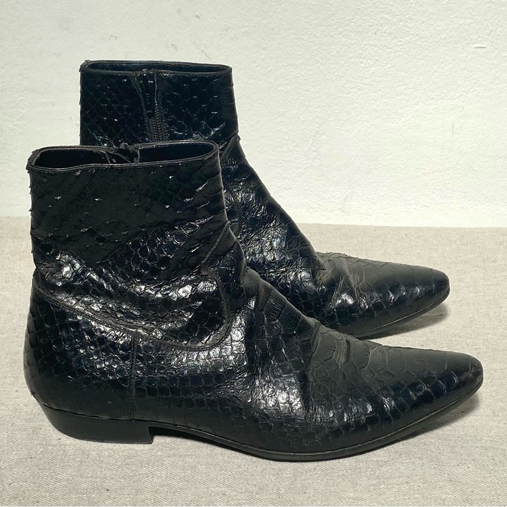 Saint Laurent Paris devon black python snake poin… - image 4